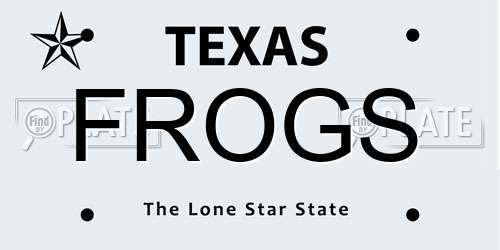 FROGS Texas License Plate
