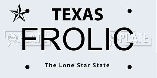 FROLIC Texas License Plate