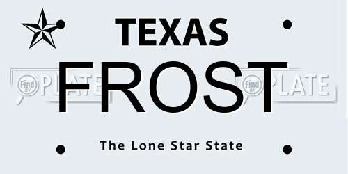 FROST Texas License Plate