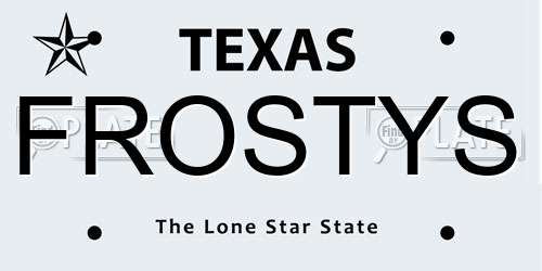 FROSTYS Texas License Plate