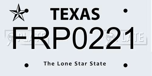 FRP0221 Texas License Plate