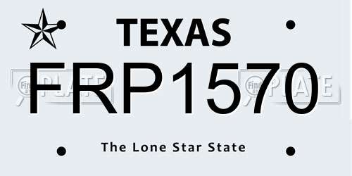 FRP1570 Texas License Plate