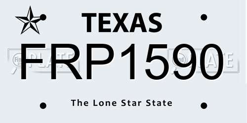 FRP1590 Texas License Plate