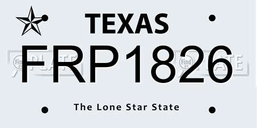 FRP1826 Texas License Plate