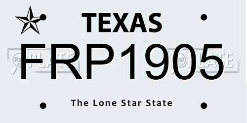 FRP1905 Texas License Plate