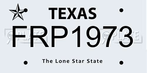 FRP1973 Texas License Plate