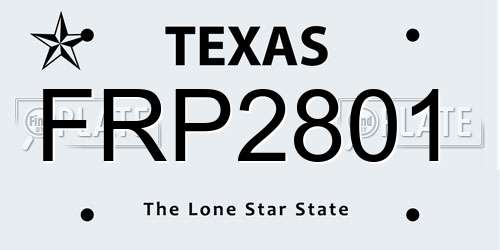 FRP2801 Texas License Plate