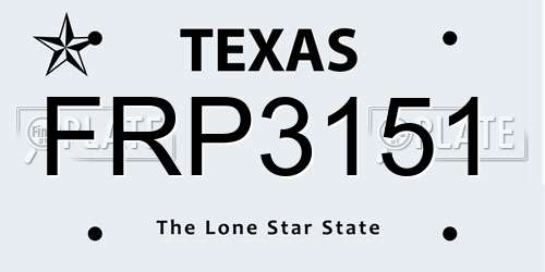 FRP3151 Texas License Plate