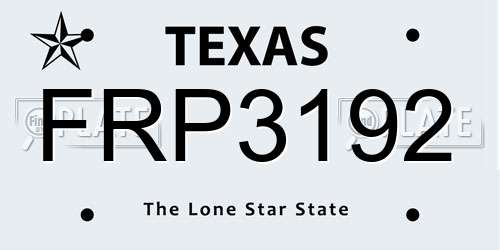FRP3192 Texas License Plate