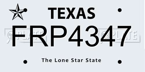 FRP4347 Texas License Plate