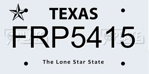 FRP5415 Texas License Plate