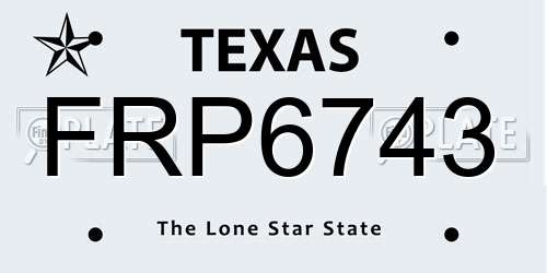 FRP6743 Texas License Plate