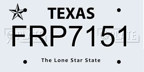 FRP7151 Texas License Plate