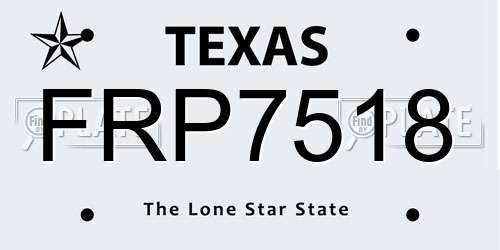 FRP7518 Texas License Plate
