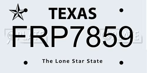 FRP7859 Texas License Plate