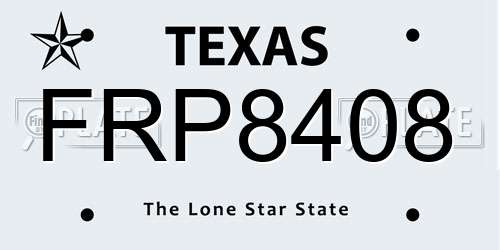 FRP8408 Texas License Plate