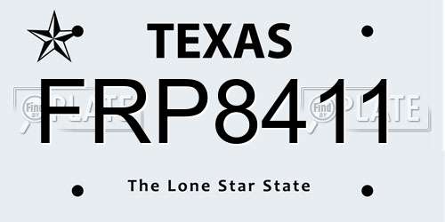 FRP8411 Texas License Plate