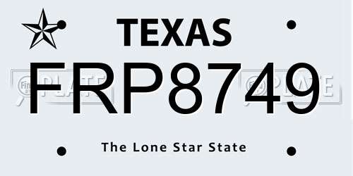 FRP8749 Texas License Plate