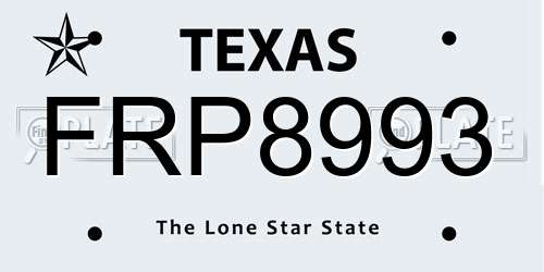 FRP8993 Texas License Plate
