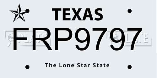 FRP9797 Texas License Plate
