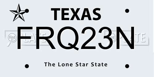 FRQ23N Texas License Plate