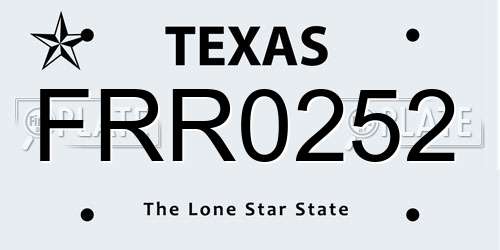 FRR0252 Texas License Plate