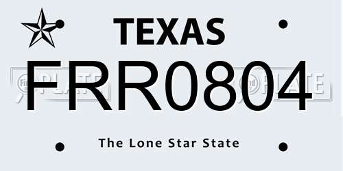 FRR0804 Texas License Plate