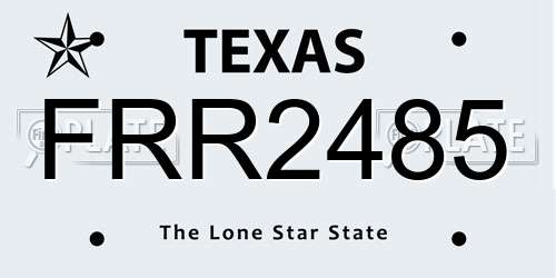 FRR2485 Texas License Plate