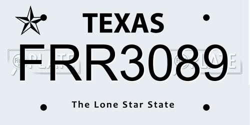 FRR3089 Texas License Plate