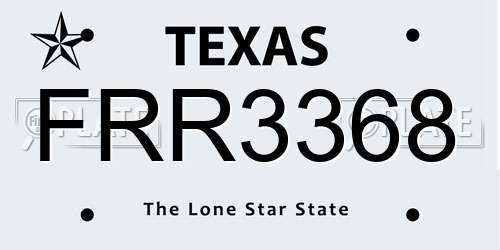 FRR3368 Texas License Plate