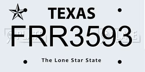 FRR3593 Texas License Plate