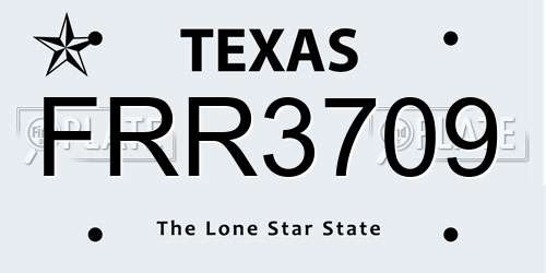 FRR3709 Texas License Plate