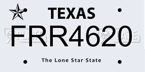 FRR4620 Texas License Plate