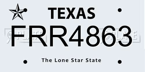 FRR4863 Texas License Plate