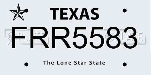 FRR5583 Texas License Plate