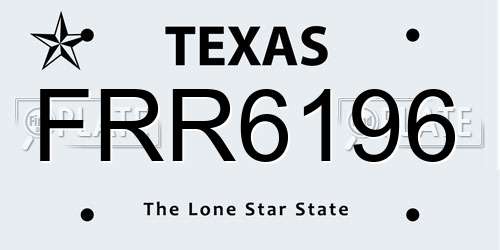 FRR6196 Texas License Plate