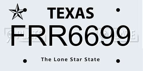 FRR6699 Texas License Plate