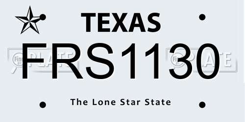 FRS1130 Texas License Plate
