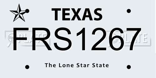 FRS1267 Texas License Plate