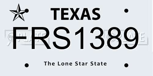 FRS1389 Texas License Plate