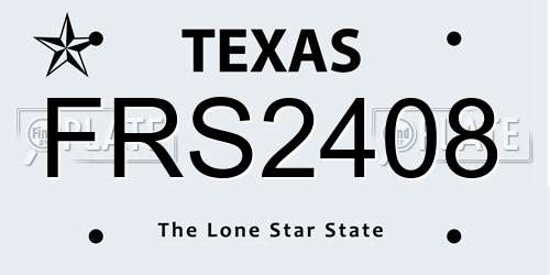 FRS2408 Texas License Plate