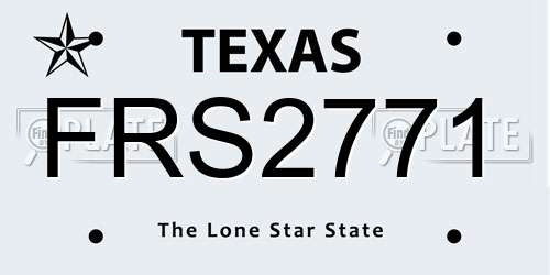 FRS2771 Texas License Plate