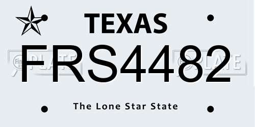 FRS4482 Texas License Plate