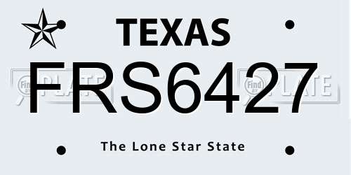 FRS6427 Texas License Plate