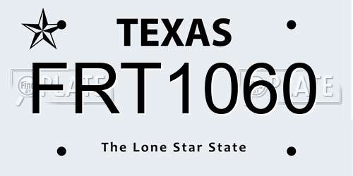 FRT1060 Texas License Plate