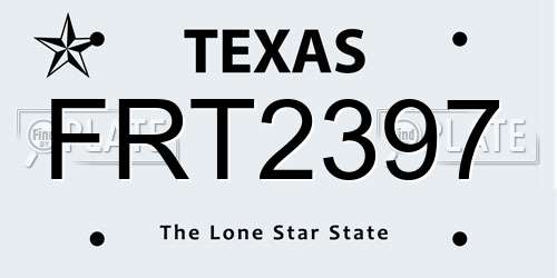 FRT2397 Texas License Plate