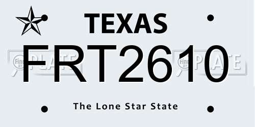 FRT2610 Texas License Plate