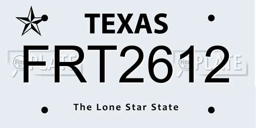 FRT2612 Texas License Plate