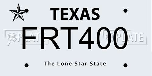 FRT400 Texas License Plate
