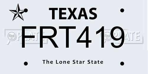 FRT419 Texas License Plate